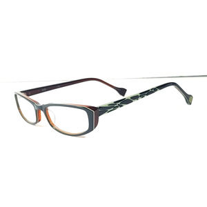 Ink. Rococo Olive +1.00 Pattern Brown Green Rectangle Women's Reading Eyeglasses